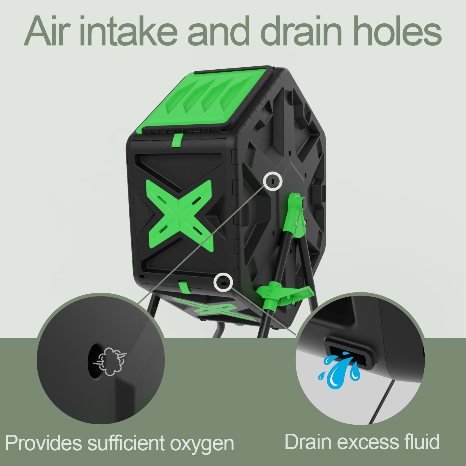 70L Tumbling Compost Bin – Single Chamber Garden Tumbler