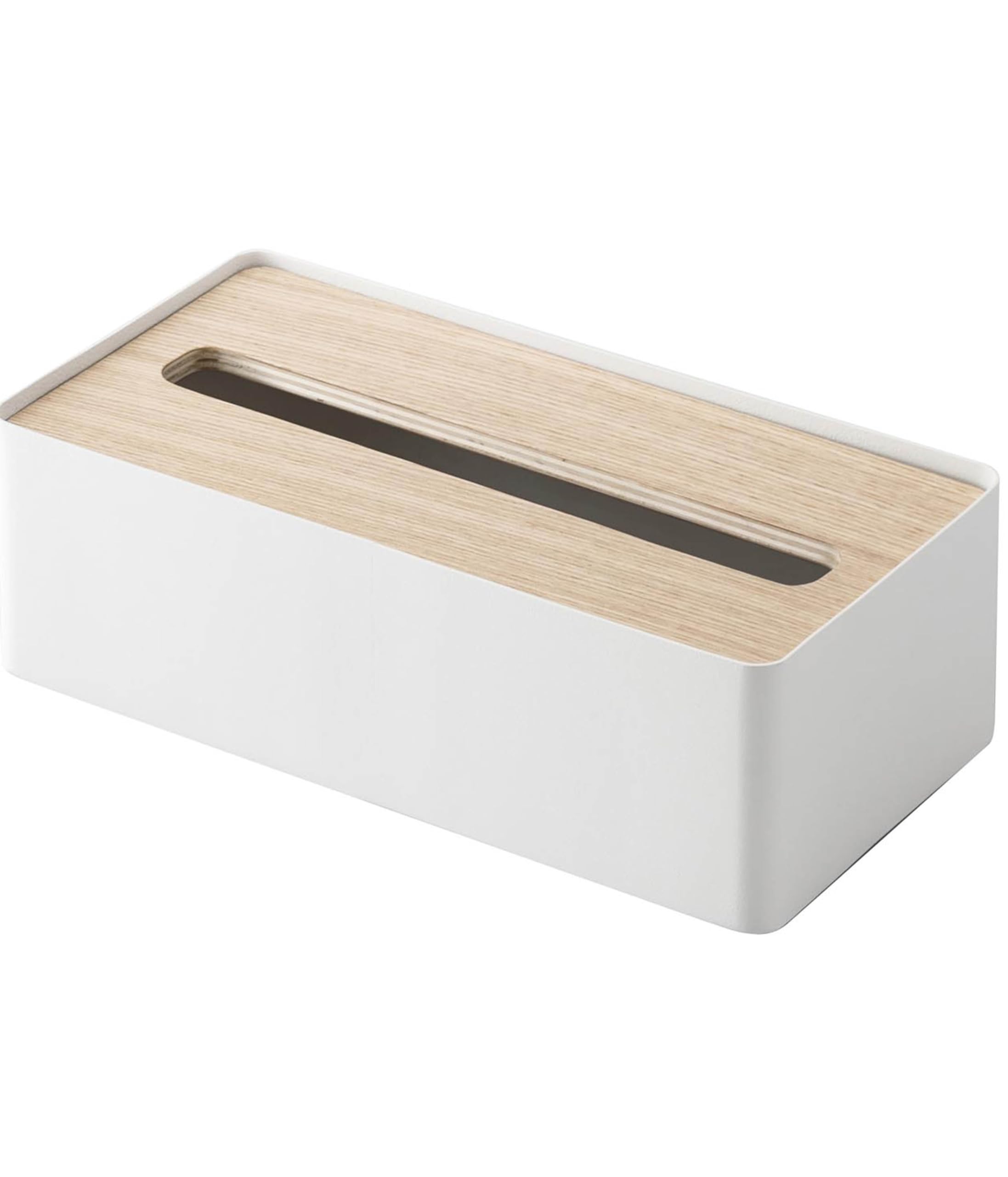 Yamazaki Metal Tissue Box – Minimalist Japanese Design Holder, Natural