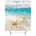 X-Labor Beach Motif Shower Curtain | Waterproof Polyester – 240 x 200 cm