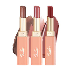 Oulac 3PCS Moisturizing Lipstick Set | Glossy Vegan Lip Color (3 Shades)