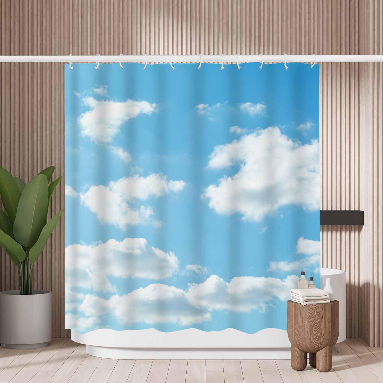 Blue Sky Shower Curtain | Mold Resistant Polyester, 180x180cm