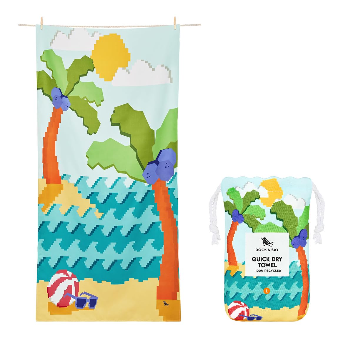 Dock & Bay Sand-Free Beach Towel | Quick Dry Recycled Fabric – Medium