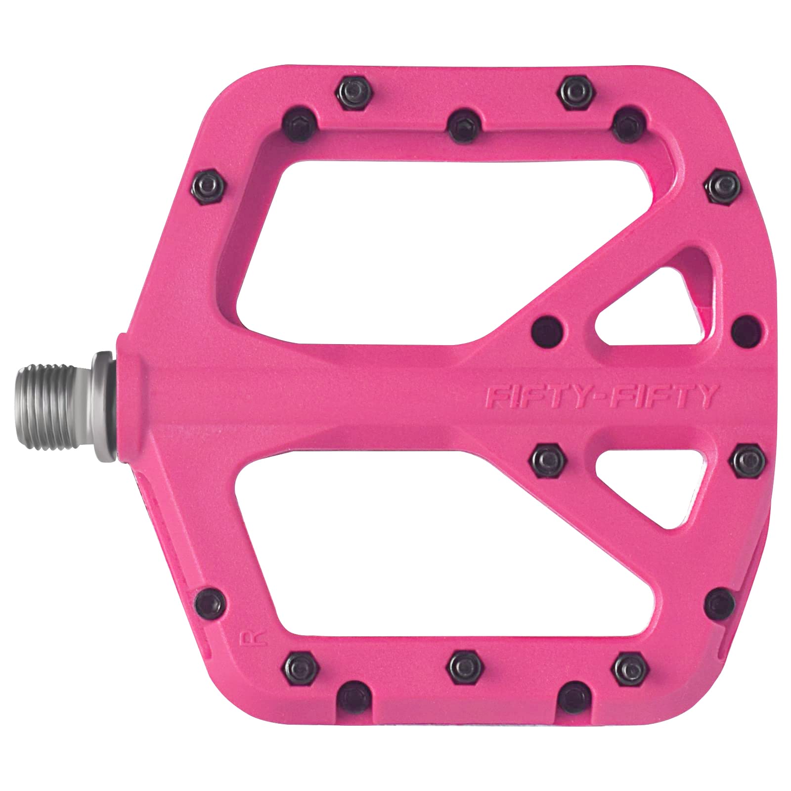 FIFTY-FIFTY MTB Pedals – Nylon Composite 9/16" Wide Flat Platform (Pink)