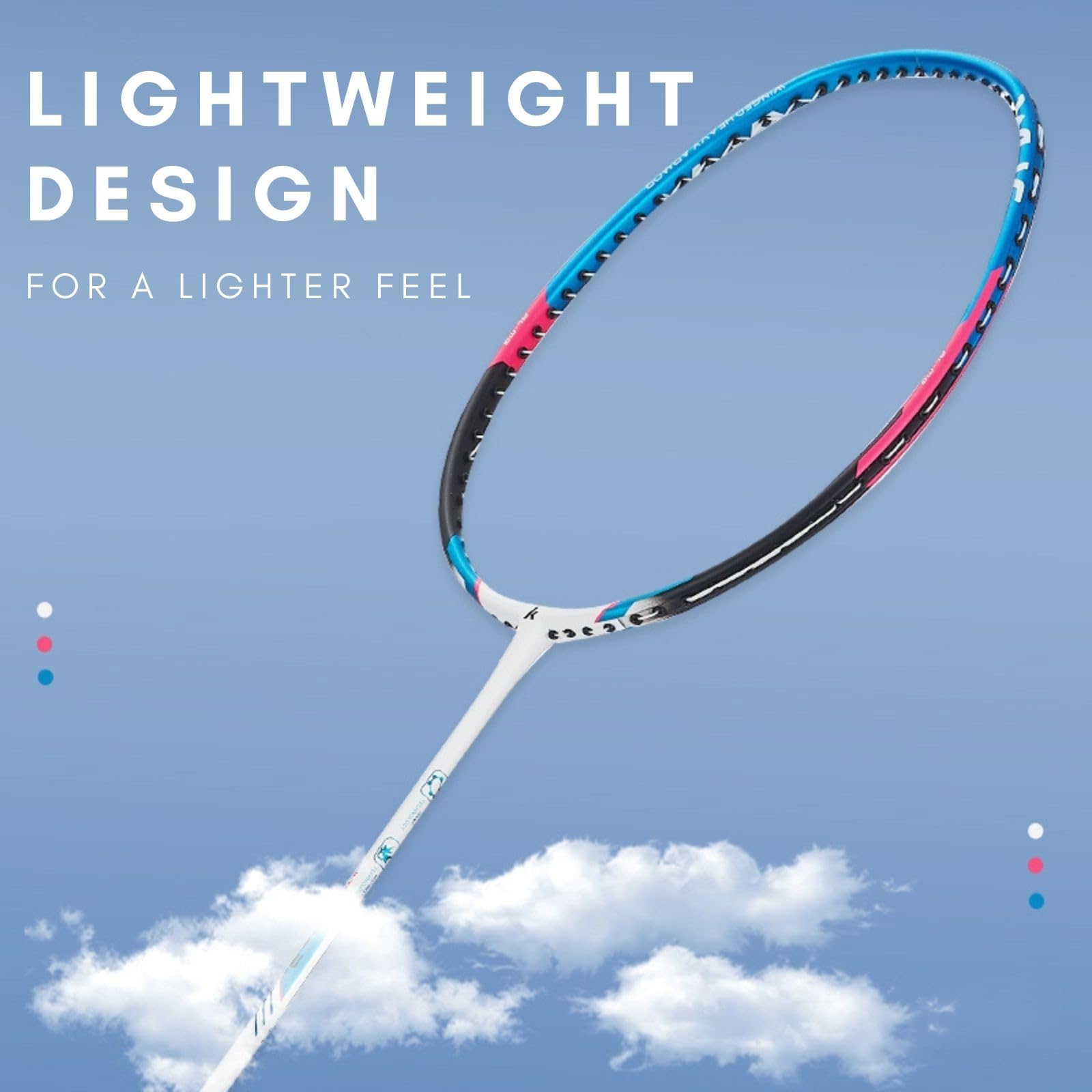 Kawasaki Badminton Racket Set | Carbon Fiber Graphite Shaft with 3 Shuttlecocks
