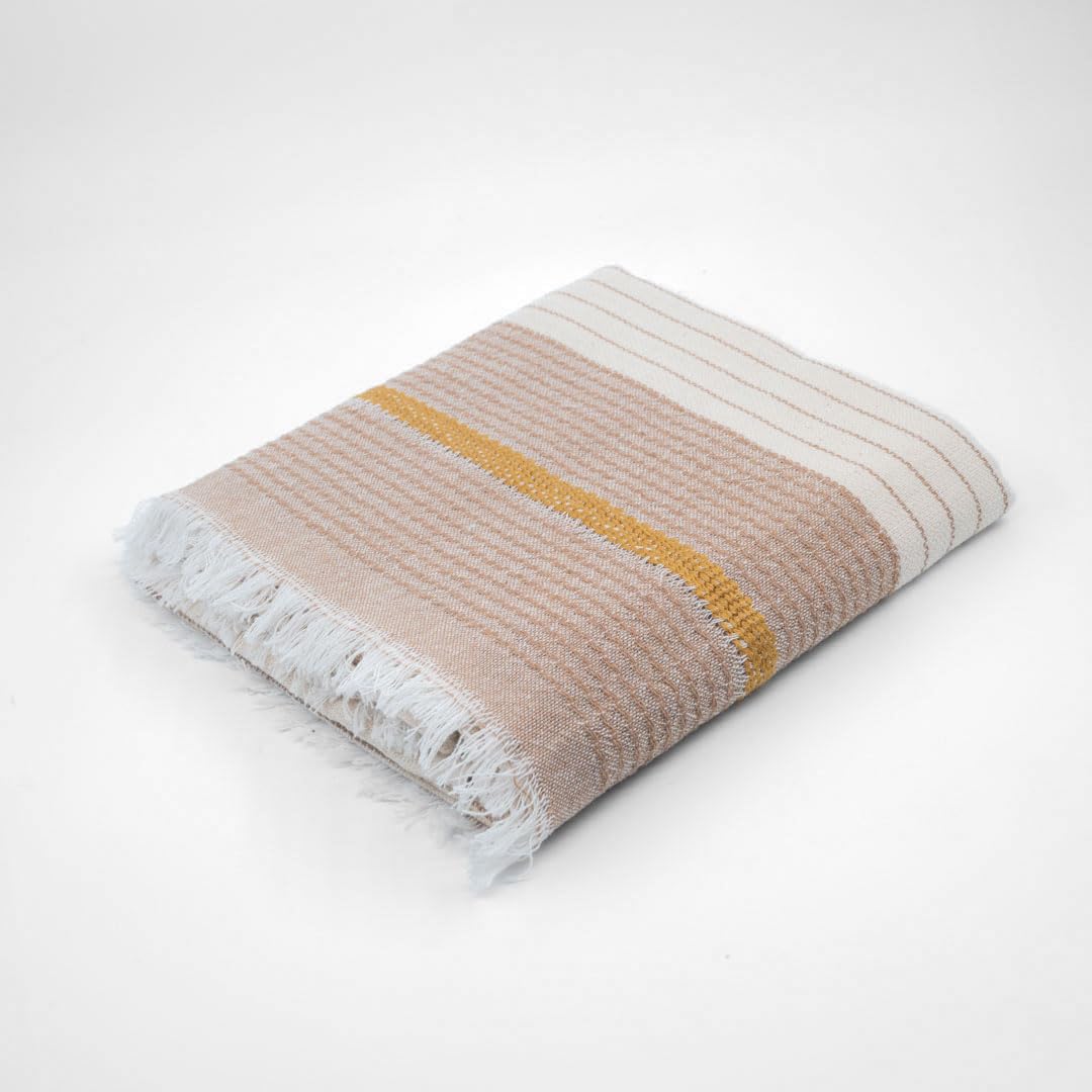Berca Home Olympos Turkish Beach Towel – 100% Cotton Peshtemal, Brown