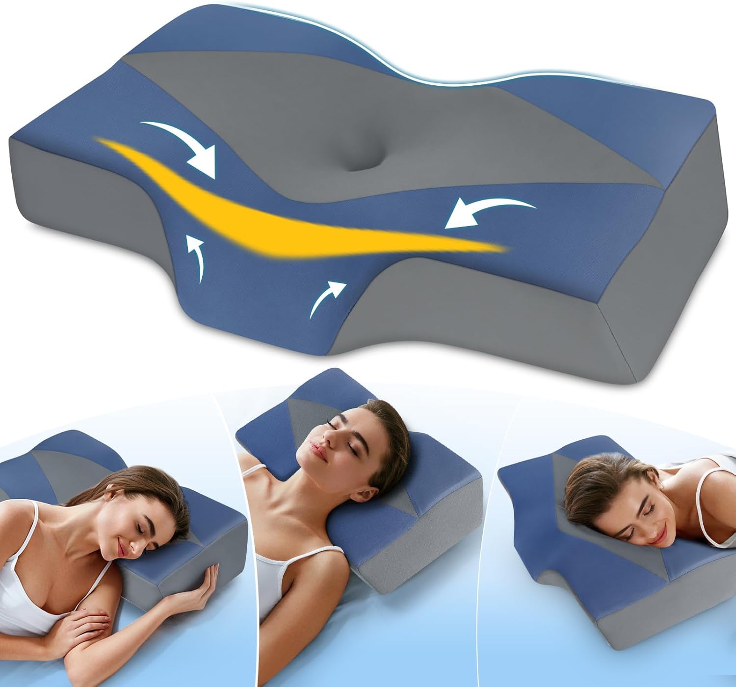 Hydomi Ergonomic Cervical Memory Foam Pillow – Cooling Neck Support