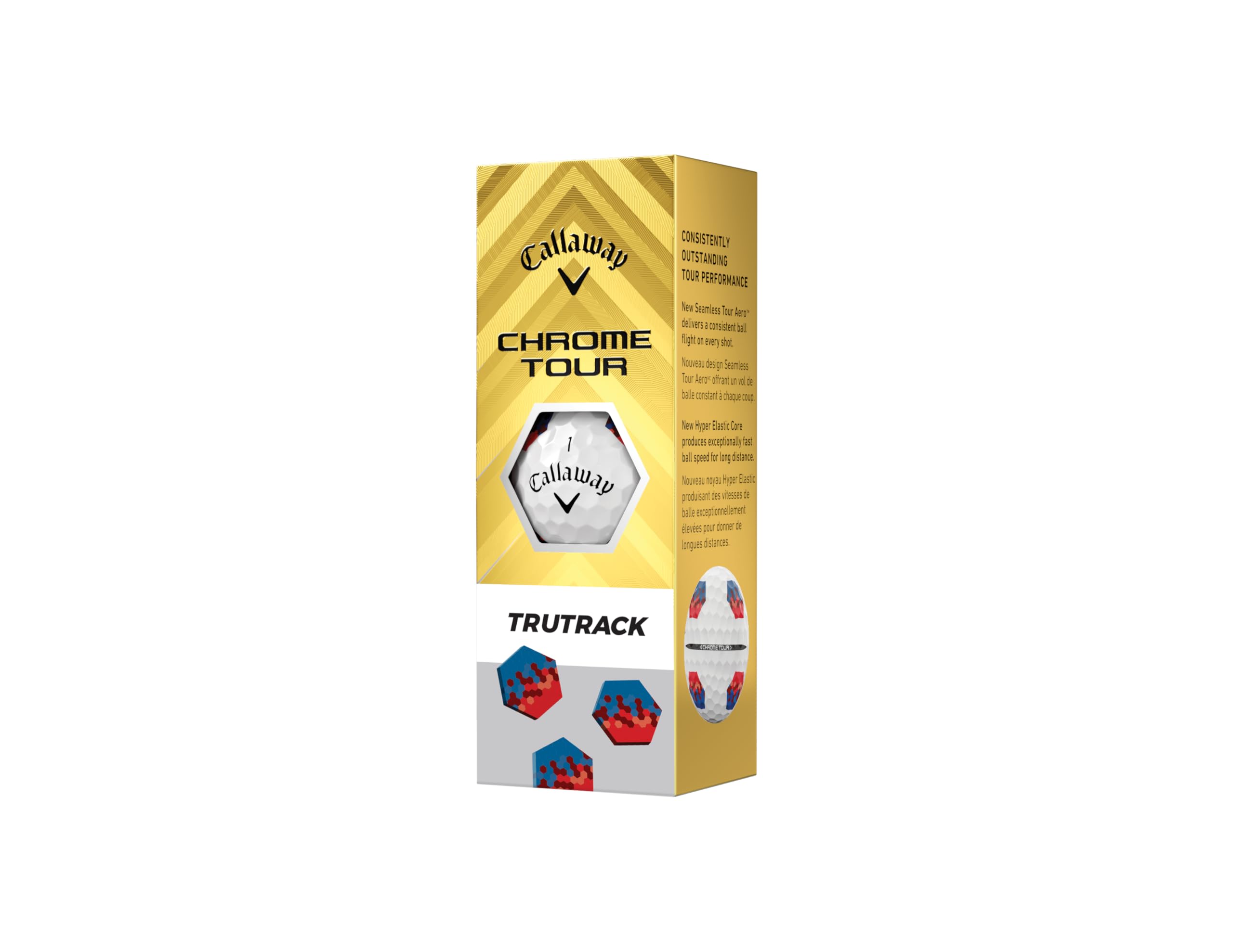 Callaway Chrome Tour 2024 Golf Balls – TruTrack Blue/Red Precision