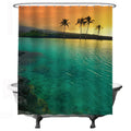 Ulticool Sea Beach Palm Tree Shower Curtain – 180x200cm Anti-Mould