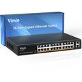 VIMIN 24-Port Gigabit Ethernet Switch | 26-Port Unmanaged Rackmount