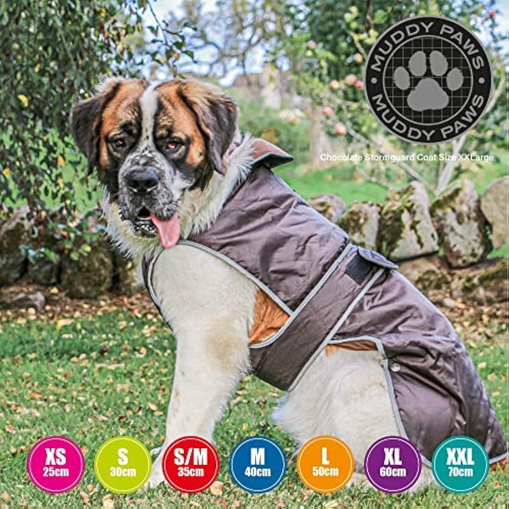 Ancol Stormguard Dog Coat – Waterproof Fleece Lined – Chocolate, Medium
