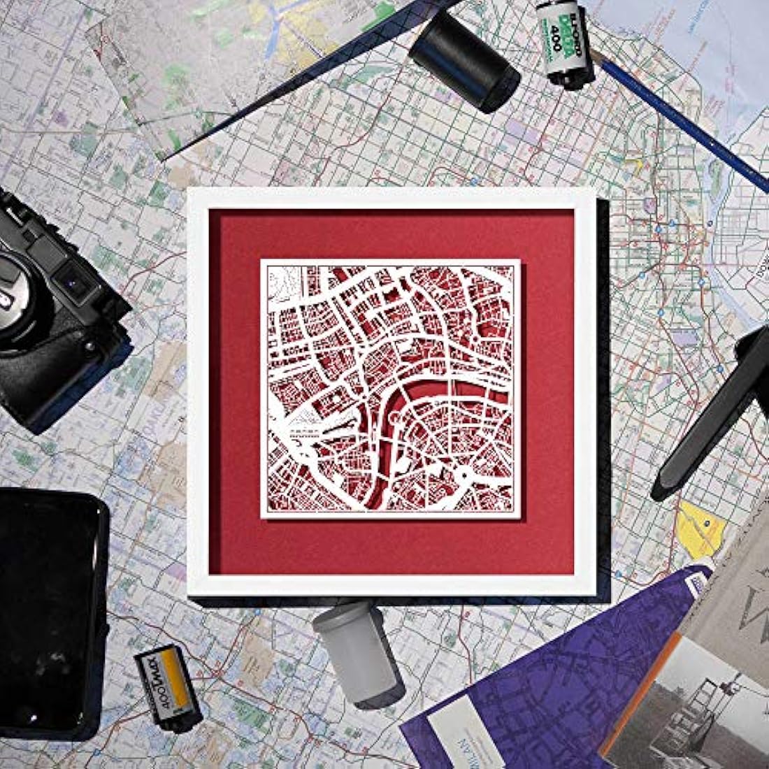 Jolof Store Dublin Marco de Papel para Mapas – Arte de Papel 9x9