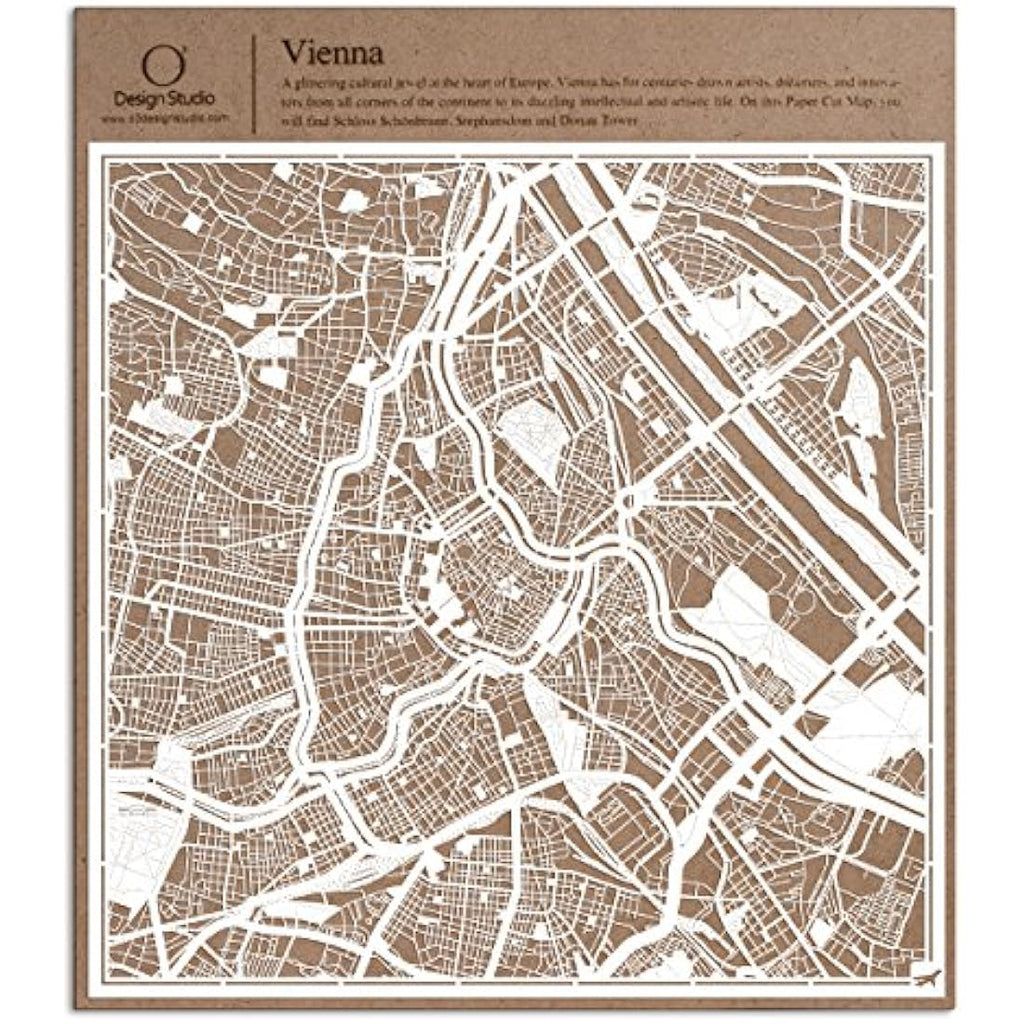 Vienna Paper Cut Map Wall Decor | O3 Design Studio White Paper Art