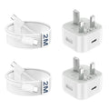 Jolof Store 20W USB C Fast Charger for iPhone 17 16 15 | 2M Cable 2-Pack