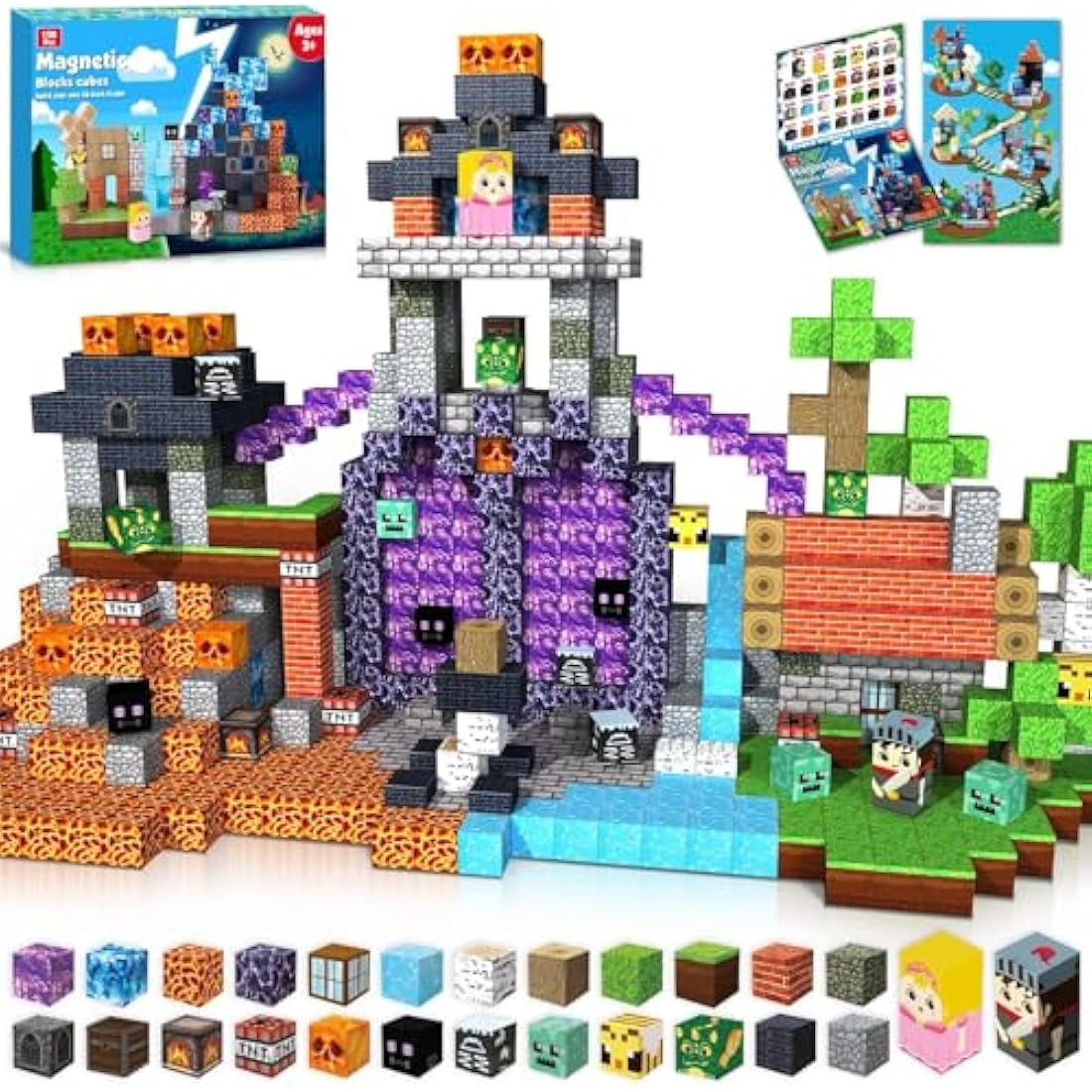GraceDuck 150 PCS Magnetic Blocks – Dark Forest Castle STEM Building Toys