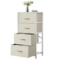 Taotigzu 4-Drawer Fabric Storage Dresser | Narrow Chest with Wood Top