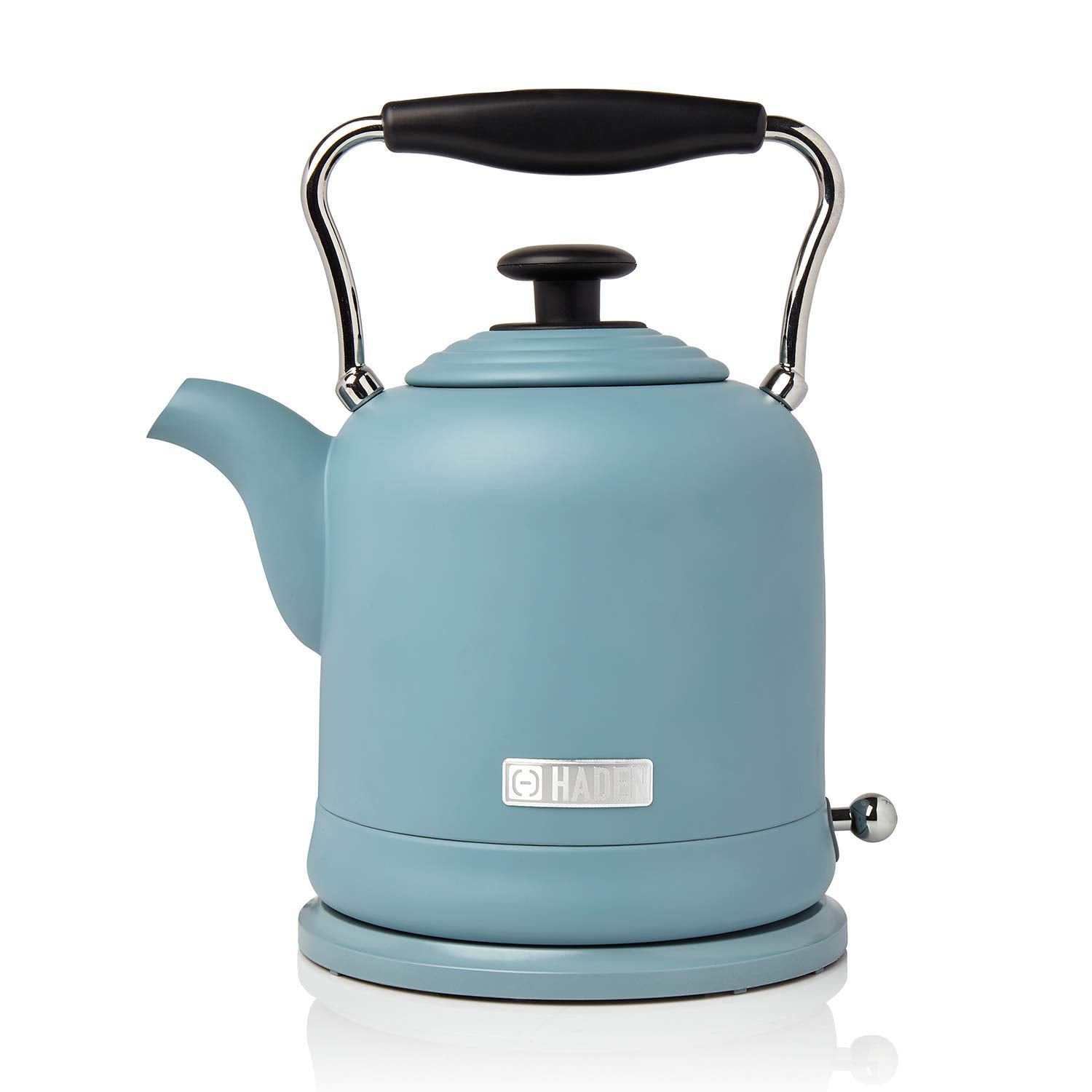 Haden Highclere Electric Kettle – 1.5L Retro Stainless Steel, 3000W Blue