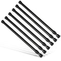 Goowin 6-Pack Adjustable Tension Rods, 40-70cm No-Drill Metal Rods - Black