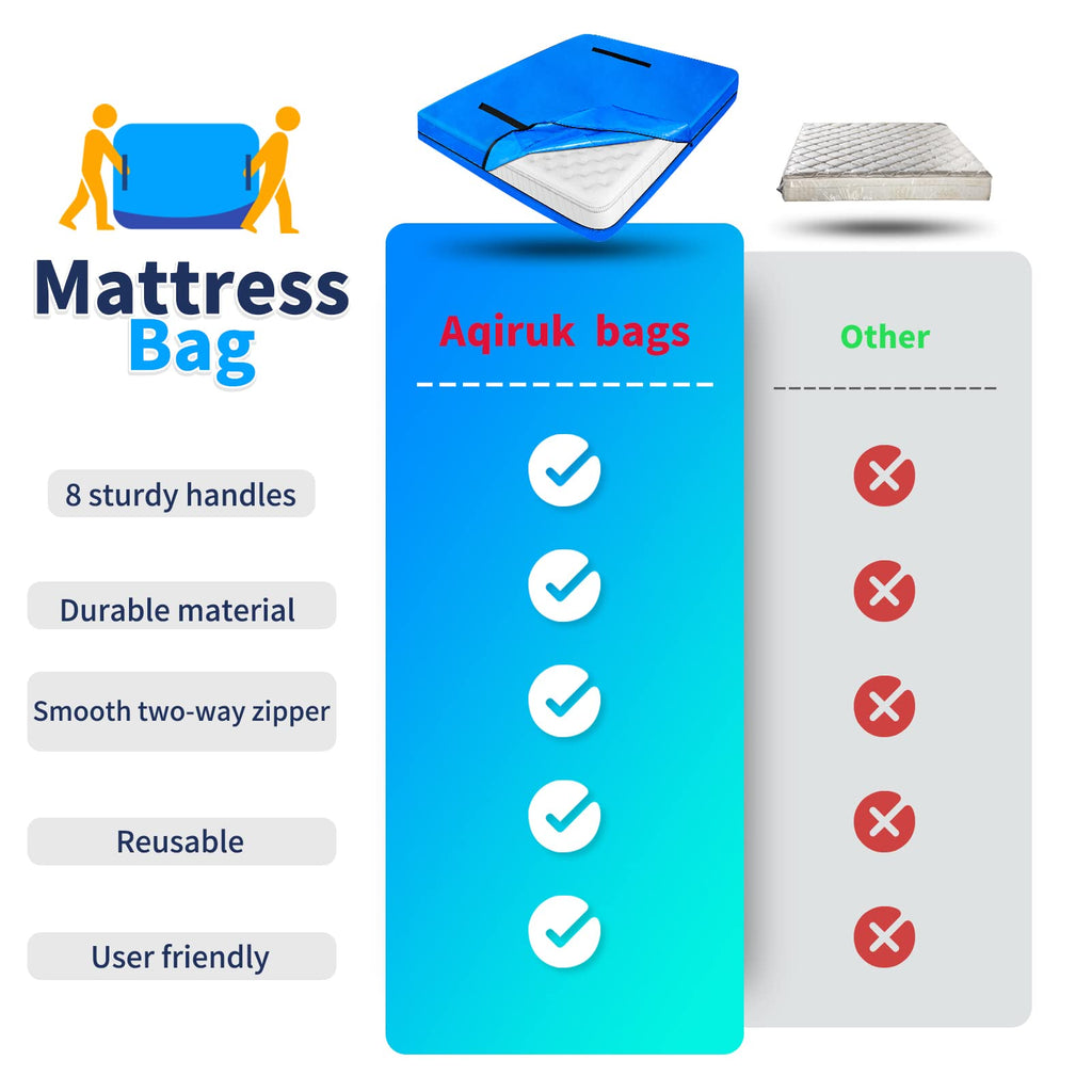 Aqiruk Super King Mattress Bag for Moving – Waterproof Heavy Duty Cover