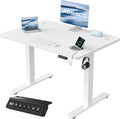 JUMMICO 80x60cm Electric Standing Desk with USB Charging Height Adjustable Desk with Sedentary Reminder Stand Up Desk with Splice Board for Home - image 1