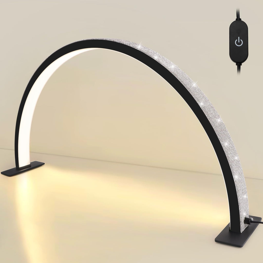 Kalolary 28" Half Moon Lash Light | 3000K-6000K LED Desk Lamp for Nails