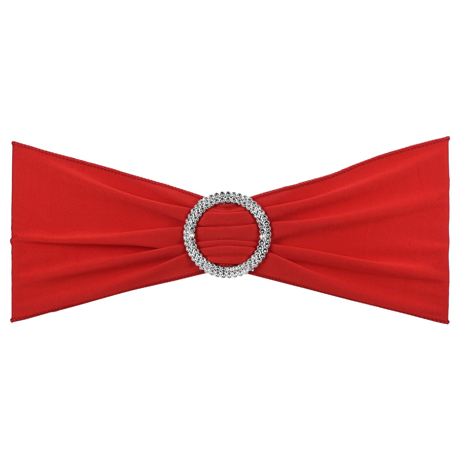 PATIKIL Red Stretch Chair Sashes with Buckle for Wedding Banquet, 10 Pack