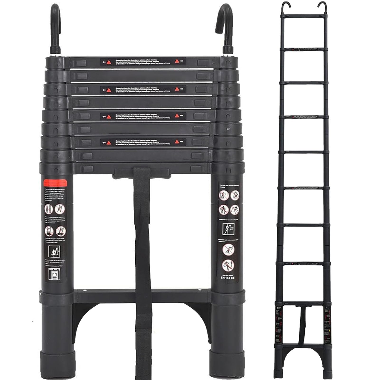 Exleiter 9.5FT Aluminum Telescoping Ladder | Portable Extension Loft Ladder