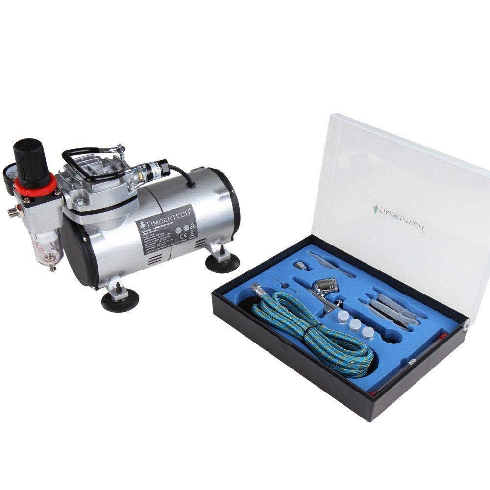 Timbertech Airbrush Kit with Compressor - 3 Nozzles for Cake & Nail Art