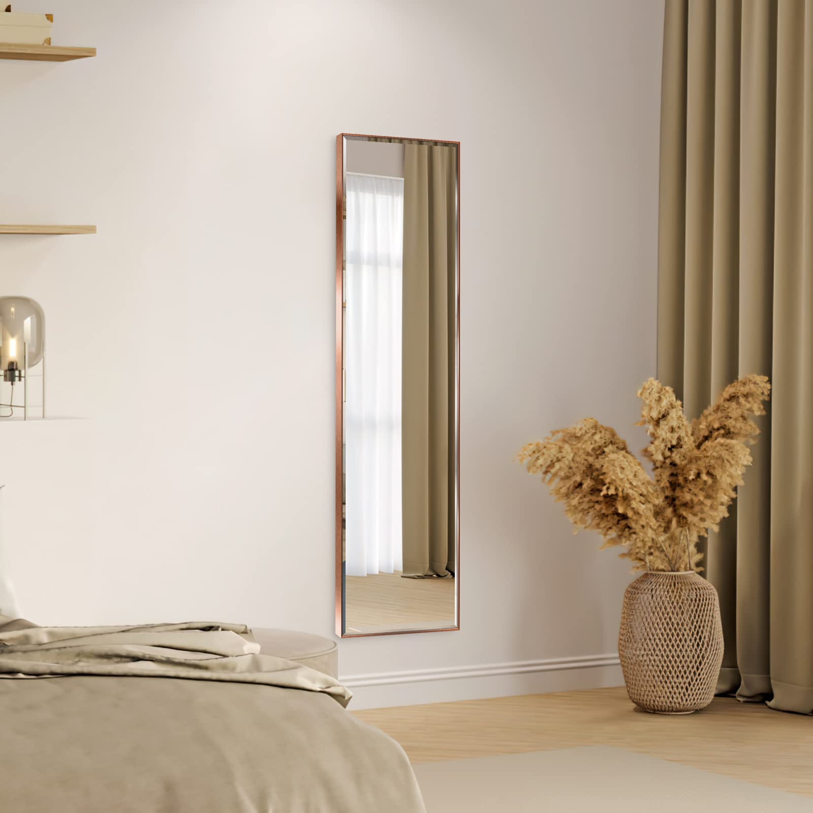 HORLIMER Full Length Wall Mirror – 122x35cm Rose Gold Body Mirror
