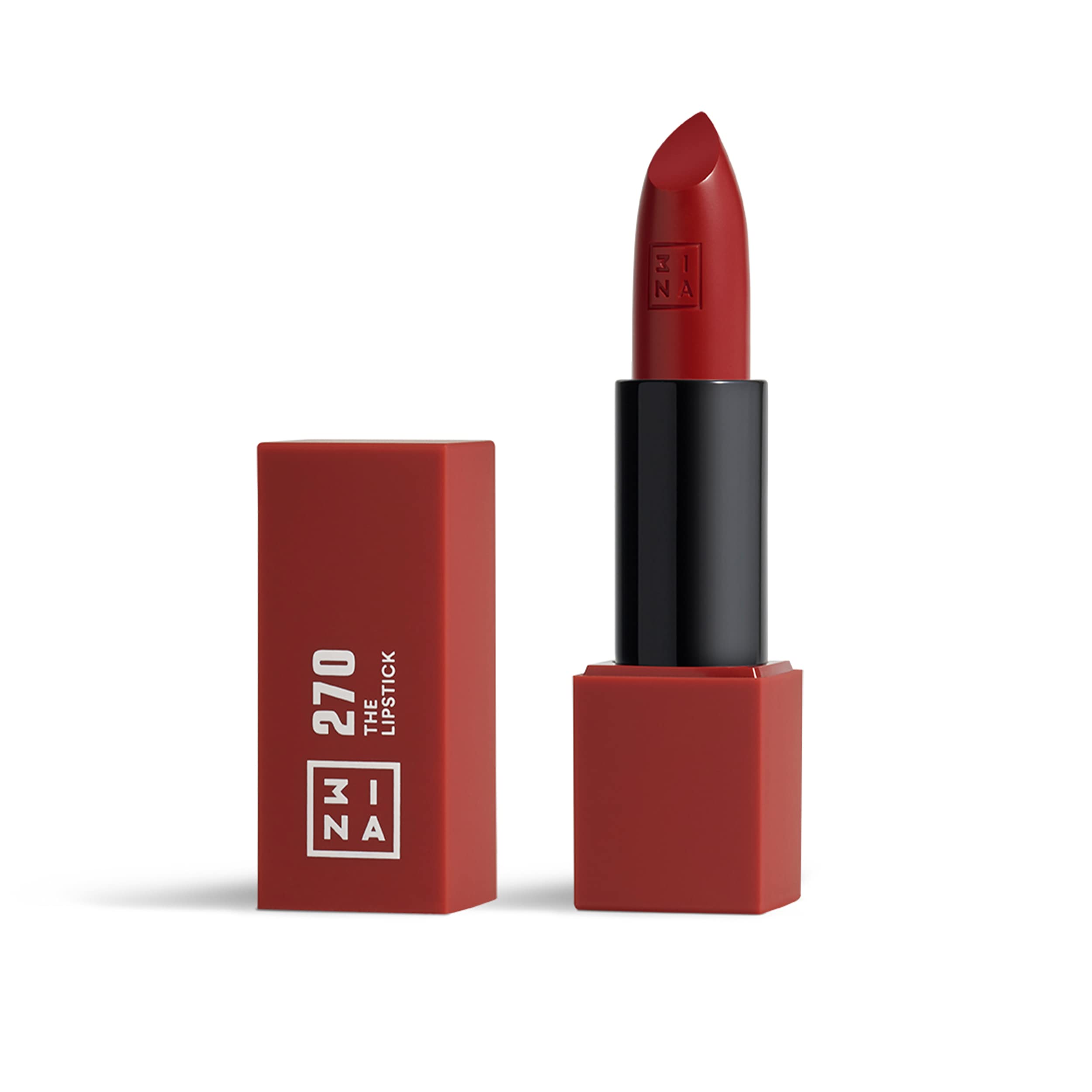 3INA MAKEUP Vegan Semi-Matte Lipstick 270 – Dark Red Creamy Formula