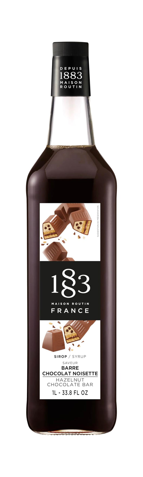 1883 Maison Routin Chocolate Hazelnut Syrup – Gourmet 1L Glass Bottle