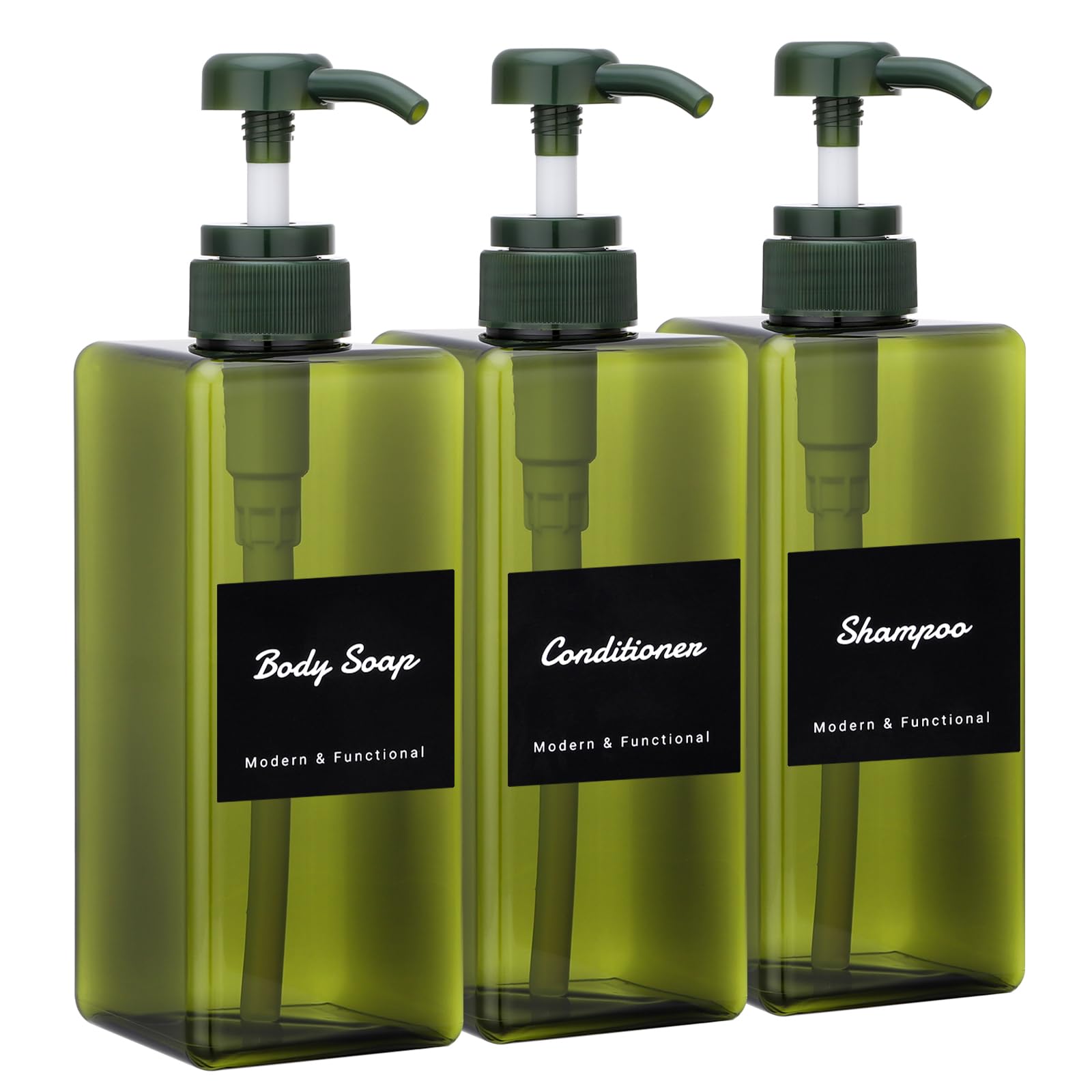 3-Piece Shampoo and Conditioner Dispenser Set | 650ml PET
