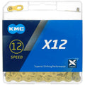 KMC X12 12-Speed Bicycle Chain | Ti-N Gold | 126 Links High Performance