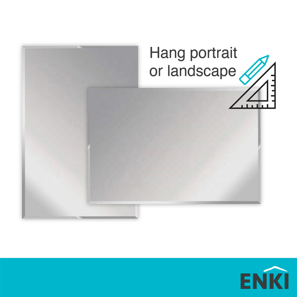 ENKI Horizon Frameless Bevel Glass Wall Mirror | 40cm x 60cm