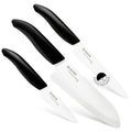 Kyocera 3-Piece Ceramic Chef Knife Set – Black Non-Stick Kitchen Cutlery