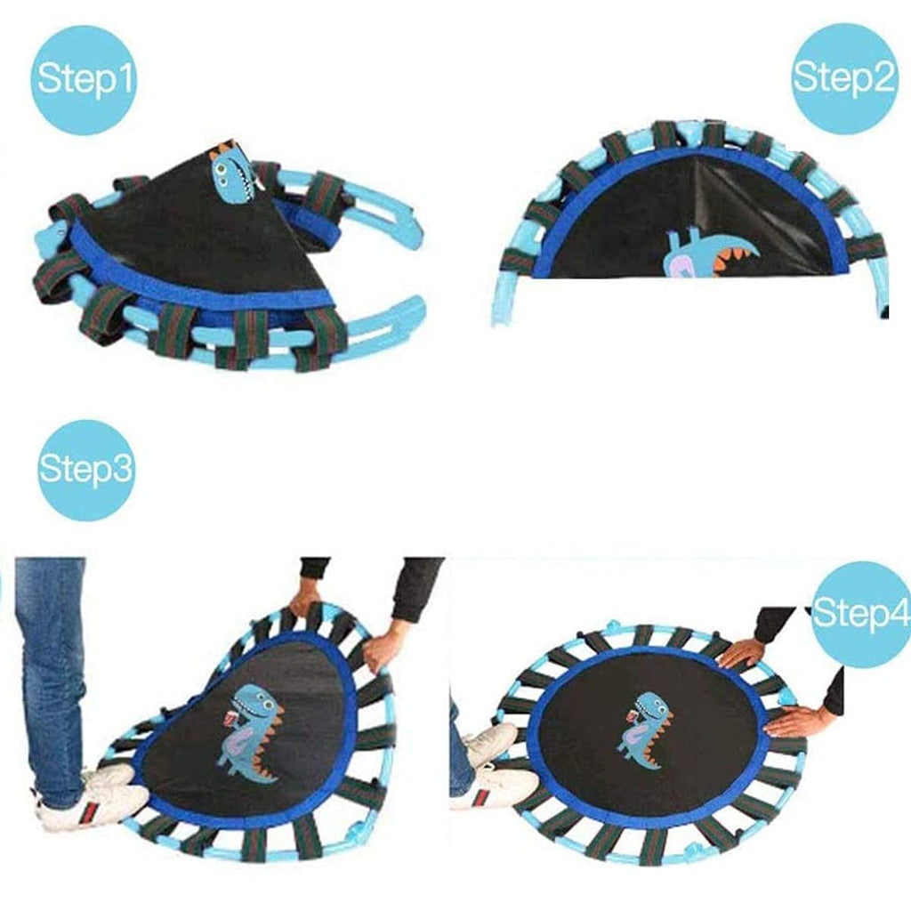 Jolof Store 38'' Kids Trampoline – Foldable Fitness Rebounder with Handrail