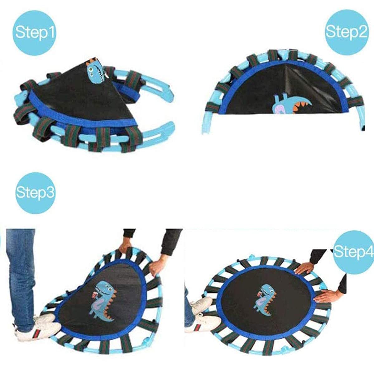 Jolof Store 38'' Kids Trampoline – Foldable Fitness Rebounder with Handrail