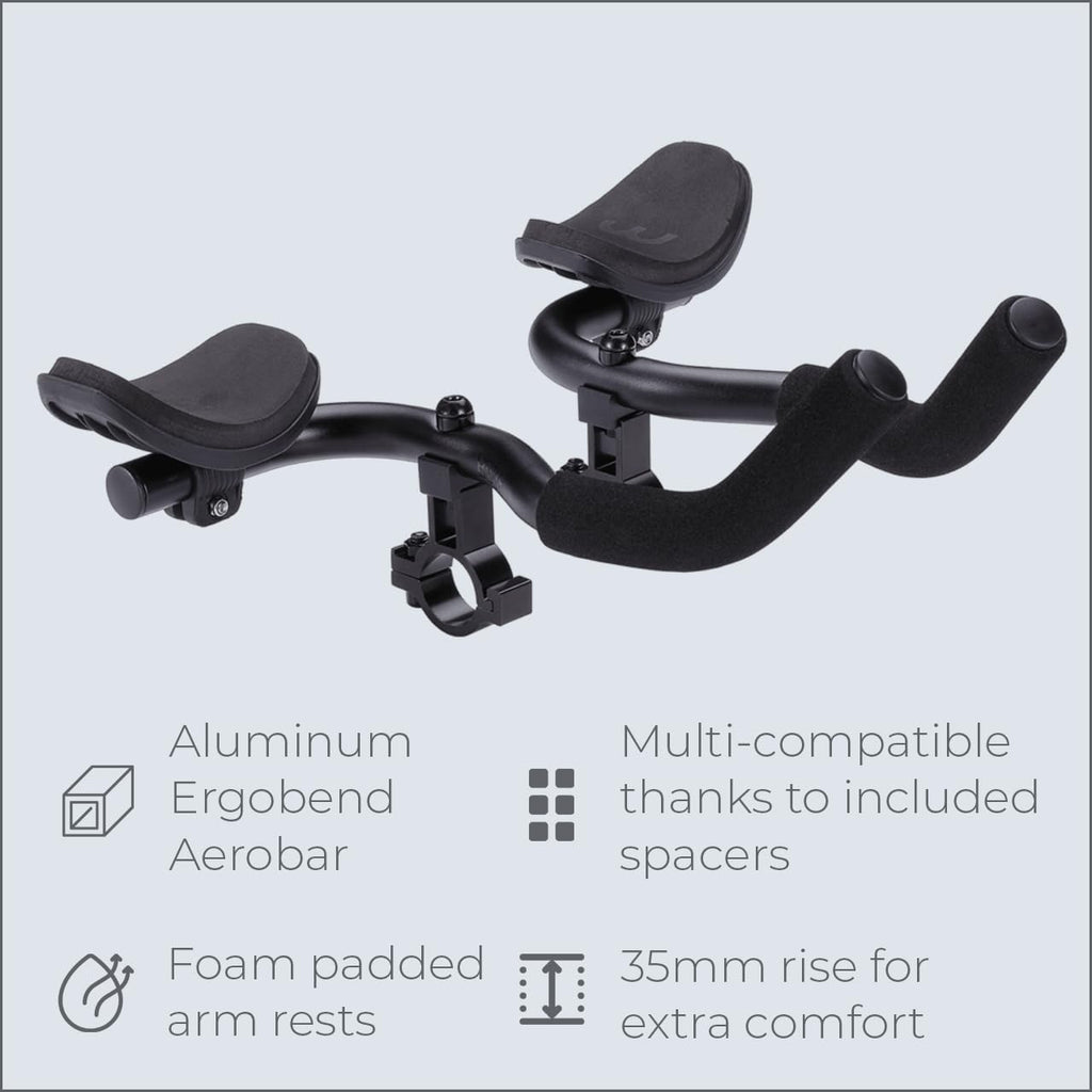 BBB Cycling AeroComfort BHB-59 Aluminium Tri Bars for Road Bike - Black