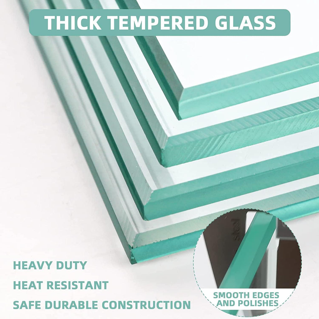MESIDA 15x15x6 Fire Pit Glass Wind Guard | Tempered Glass Flame Shield