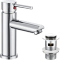 Hapilife Basin Mixer Tap with Pop Up Waste - Chrome Single Lever Sink Tap