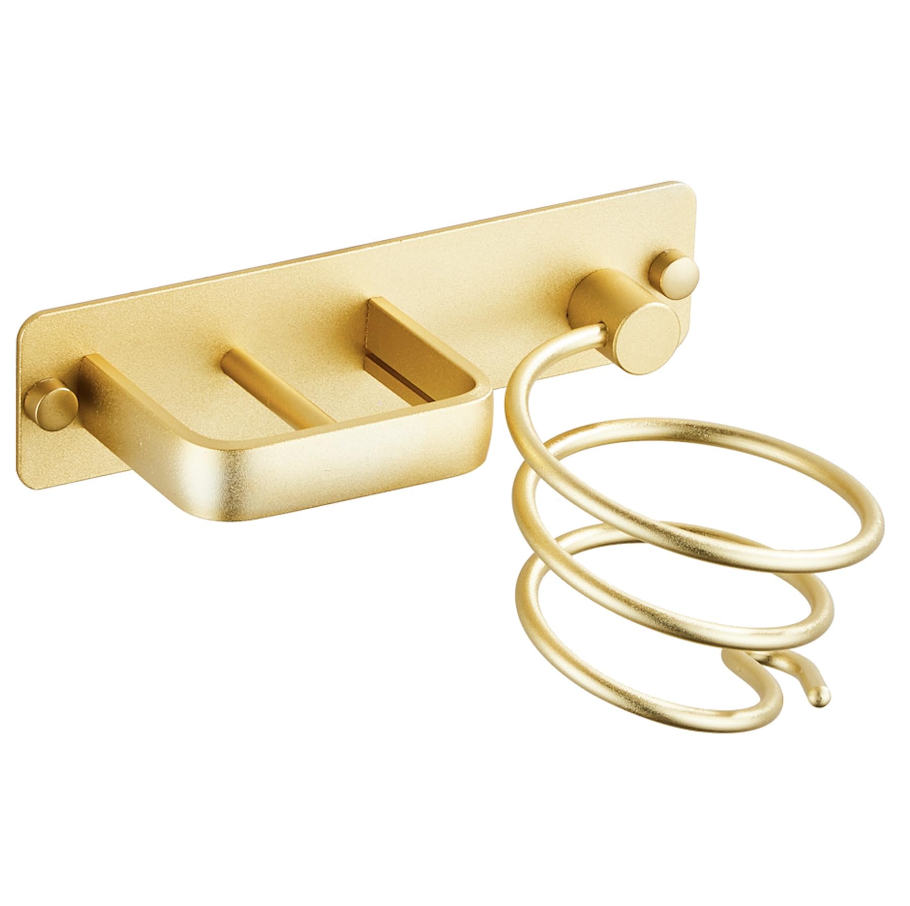 YUET Wall Mounted Hair Dryer Holder & Straightener Station – Gold Brass
