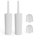 Toilet Brush and Holder Set – 2 Pack with 4 Brush Heads