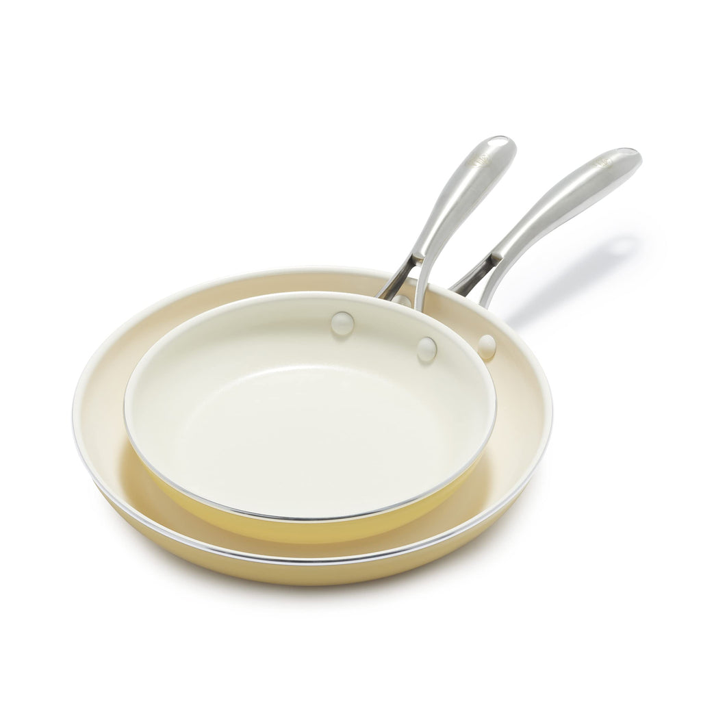GreenLife Artizan Ceramic Non-Stick Frying Pan Set | 20cm & 26cm | Yellow