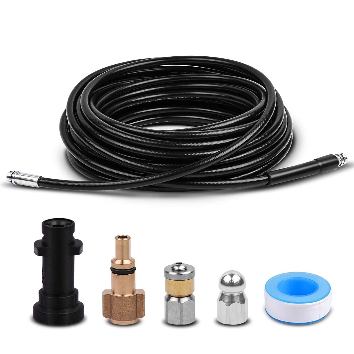 Fai Top 15m Drain Cleaning Hose Kit for Karcher K2-K7 & Lavor Washers