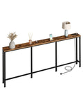 CHOEZON 200 cm Narrow Console Table with Power Outlet, 18 cm Skinny Sofa Table, Long Behind Couch Table with Charging Station, for Entryway, Hallway - image 1