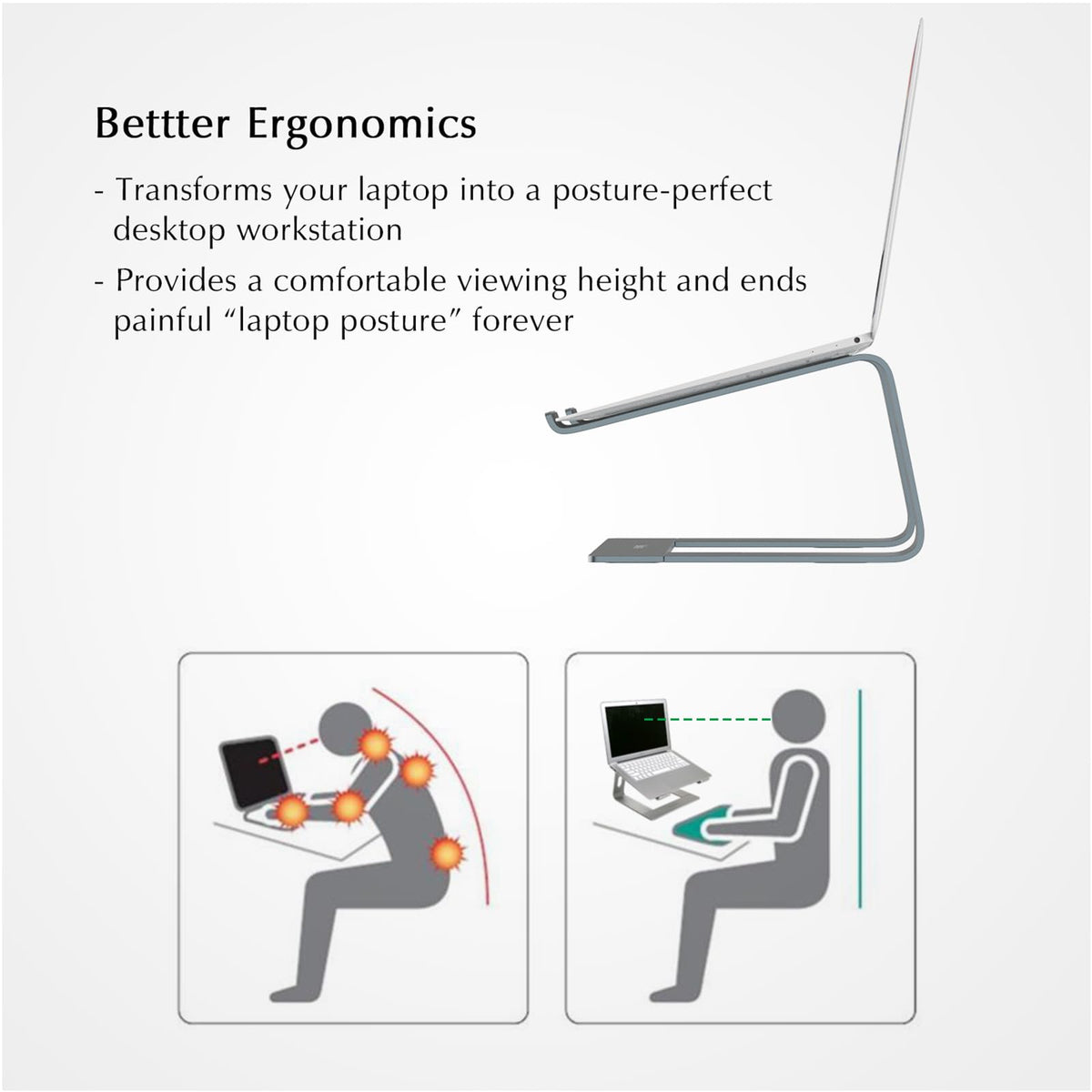 BoYata Laptop Stand, Ventilated Laptop Stand for Desk, Laptop Riser - image 2