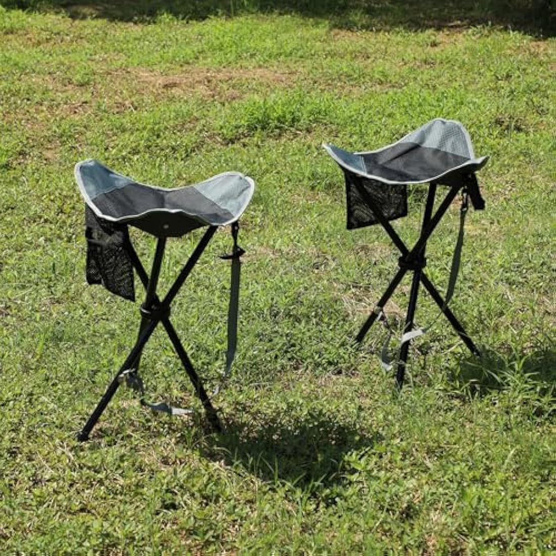 REDCAMP 22.4" Tall Folding Tripod Stool 2-Pack | Portable Camping Chairs