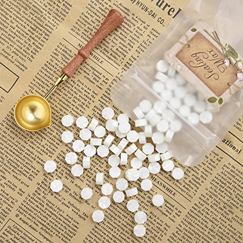 Jolof Store Sealing Wax Beads Kit – 300 Pcs Octagon Wax with Melting Spoon