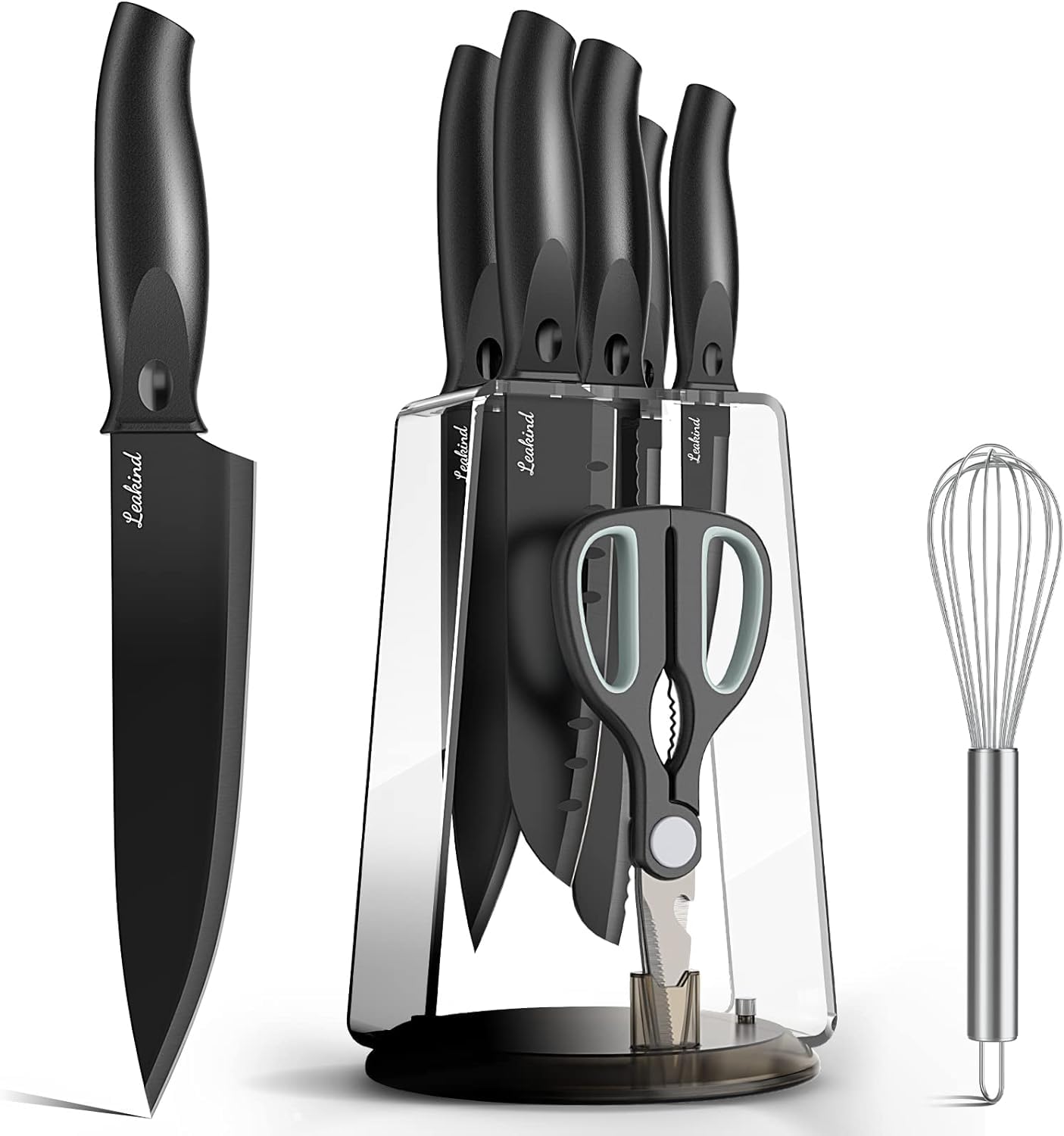 Manelord Professional Chef Knife Set with Scissor and Knife Block | 6-Piece
