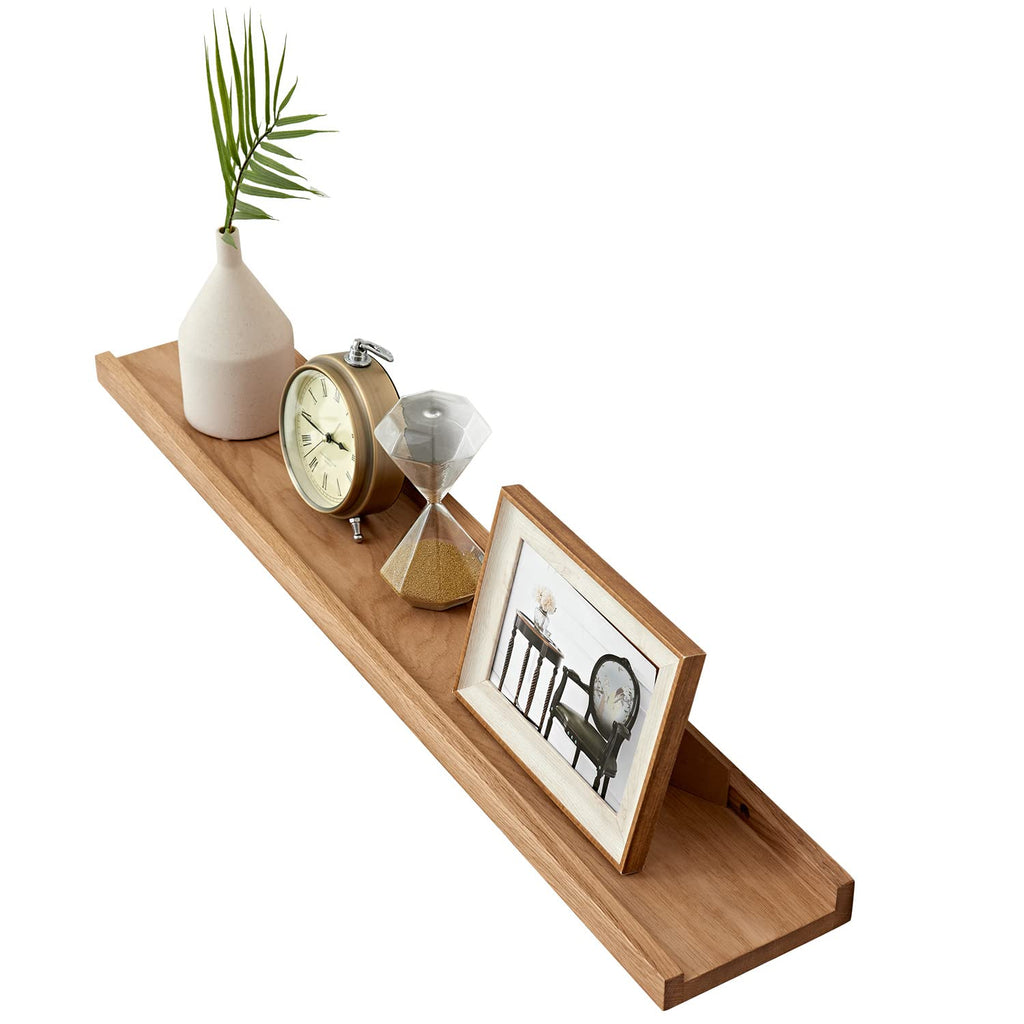 Oakerland 36-Inch Solid Oak Floating Shelf | Wall Mounted Picture Ledge