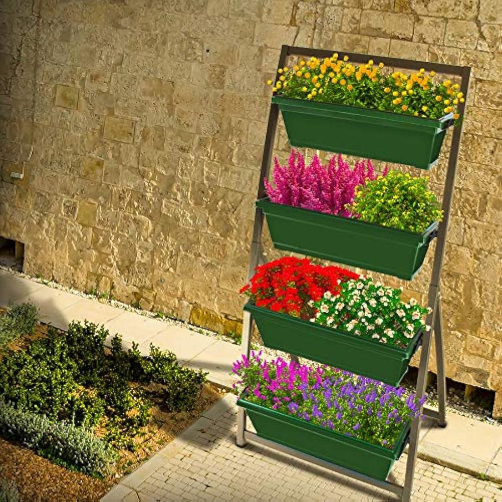 Outland Living 6-Ft Vertical Raised Garden Bed - 4 Food-Safe Planter Boxes